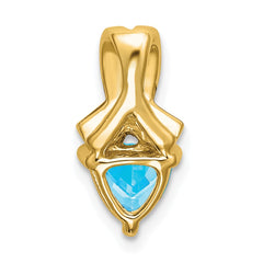 14k Trillion Blue Topaz and Diamond Pendant