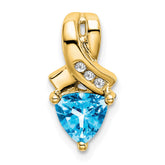 14k Trillion Blue Topaz and Diamond Pendant
