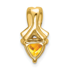 14k Trillion Citrine and Diamond Pendant