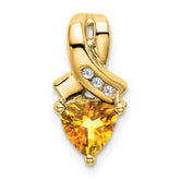 14k Trillion Citrine and Diamond Pendant