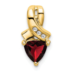 14k Trillion Garnet and Diamond Pendant