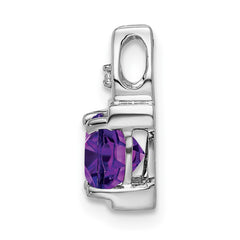 14k White Gold Amethyst and Diamond Pendant - 5