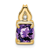 14k Amethyst and Diamond Pendant