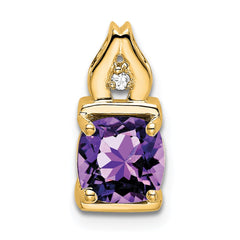 14k Amethyst and Diamond Pendant