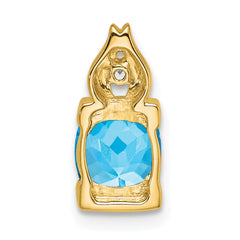 14k Blue Topaz and Diamond Pendant - 5