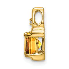 14k Citrine and Diamond Pendant