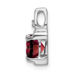 14k White Gold Garnet and Diamond Pendant - 4