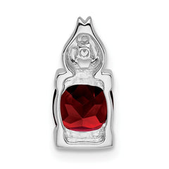 14k White Gold Garnet and Diamond Pendant - 4