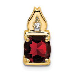 14k Garnet and Diamond Pendant