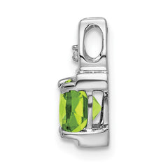 14k White Gold Peridot and Diamond Pendant - 2