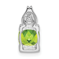 14k White Gold Peridot and Diamond Pendant - 2