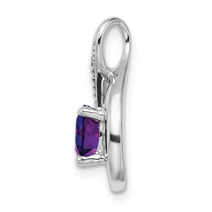 14k White Gold Amethyst and Diamond Pendant - 8