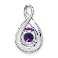 14k White Gold Amethyst and Diamond Pendant - 8