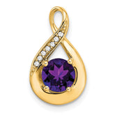 14k Amethyst and Diamond Pendant - 2