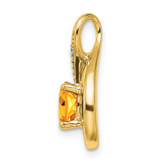 14k Citrine and Diamond Pendant - 3