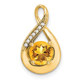 14k Citrine and Diamond Pendant - 3
