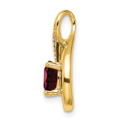 14k Garnet and Diamond Pendant - 2