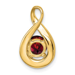 14k Garnet and Diamond Pendant - 2