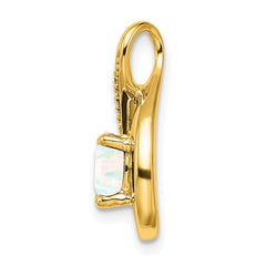 14k Created Opal and Diamond Pendant