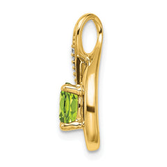 14k Peridot and Diamond Pendant - 4