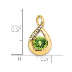 14k Peridot and Diamond Pendant - 4