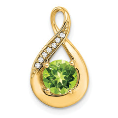 14k Peridot and Diamond Pendant - 4