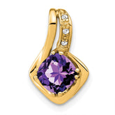 14k Amethyst and Diamond Chain Slide Pendant