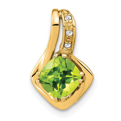 14k Peridot and Diamond Chain Slide Pendant