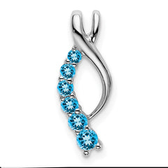 14k White Gold Blue Topaz Journey Chain Slide