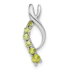 14k White Gold Peridot Journey Chain Slide