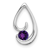 14k White Gold Amethyst Chain Slide