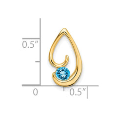 14k Blue Topaz Chain Slide