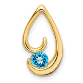14k Blue Topaz Chain Slide