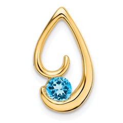 14k Blue Topaz Chain Slide