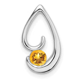 14k White Gold Citrine Chain Slide
