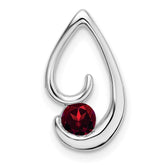 14k White Gold Garnet Chain Slide