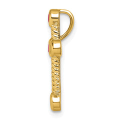 14k Ruby Cross Chain Slide