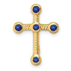 14k Sapphire Cross Chain Slide