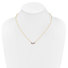 14k Pear Ruby and Diamond 18 inch Necklace