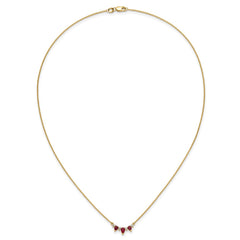 14k Pear Ruby and Diamond 18 inch Necklace