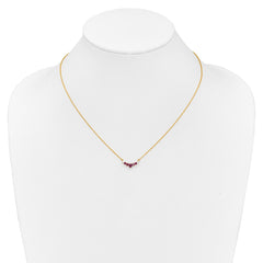 14k Oval and Round Ruby and Diamond 18 inch Necklace