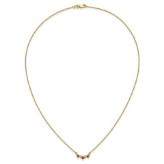 14k Princess Ruby and Diamond 18 inch Necklace