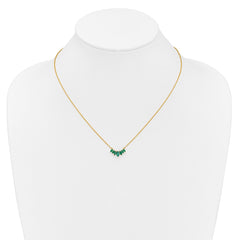 14k Graduated Marquise Emerald 18 inch Necklace