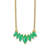 14k Graduated Marquise Emerald 18 inch Necklace