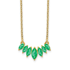 14k Graduated Marquise Emerald 18 inch Necklace