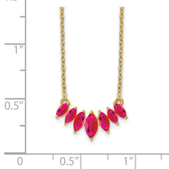 14k Graduated Marquise Ruby 18 inch Necklace