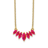 14k Graduated Marquise Ruby 18 inch Necklace