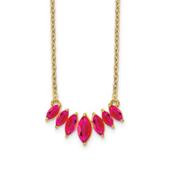 14k Graduated Marquise Ruby 18 inch Necklace