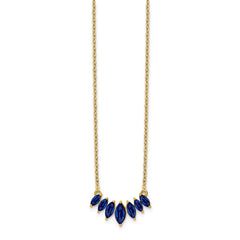 14k Graduated Marquise Sapphire 18 inch Necklace