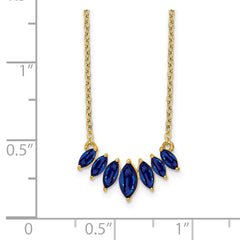 14k Graduated Marquise Sapphire 18 inch Necklace